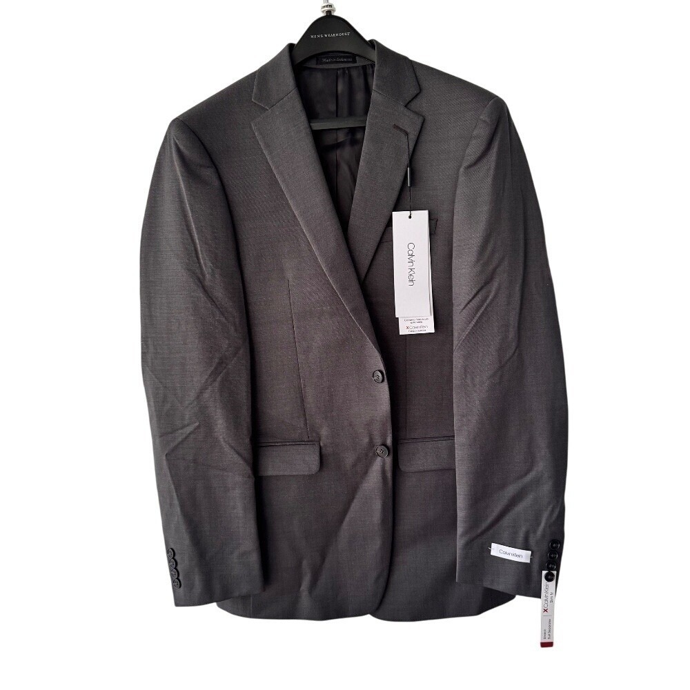 Calvin Klein Wool Blazer Sport Coat Slim Fit Gray Size 40L